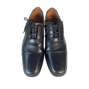 Clarks Mens Black Leather Cap Toe Oxford Dress Shoes Sz‎ US 10 UK 9 EU 43